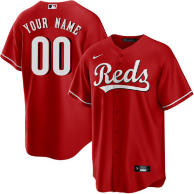 Custom Cincinnati Reds Red Alternate Jersey - All Stitched