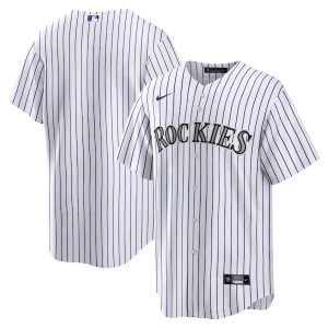 Colorado Rockies Blank White Home Jersey - All Stitched