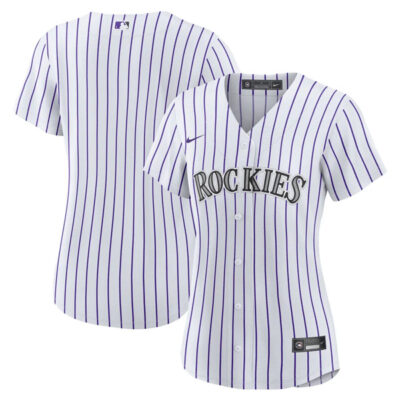 Alternative view of Colorado Rockies Blank White Home Jersey - All Stitched