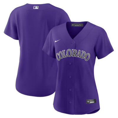 Alternative view of Colorado Rockies Blank Purple Alternate Jersey - All Stitched