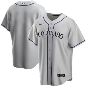 Colorado Rockies Blank Grey Away Jersey - All Stitched