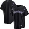 Colorado Rockies Blank Black Alternate Jersey - All Stitched