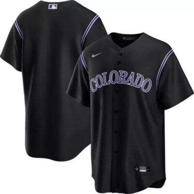 Colorado Rockies Blank Black Alternate Jersey - All Stitched