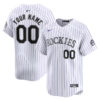 Custom Colorado Rockies White Home Limited Jersey - All Stitched
