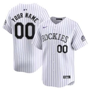 Custom Colorado Rockies White Home Limited Jersey - All Stitched