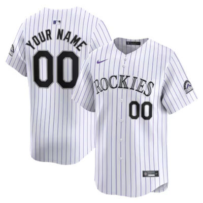Custom Colorado Rockies White Home Limited Jersey - All Stitched