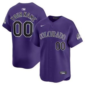 Custom Colorado Rockies Purple Alternate Limited Jersey - All Stitched