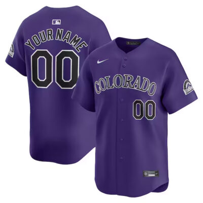 Custom Colorado Rockies Purple Alternate Limited Jersey - All Stitched