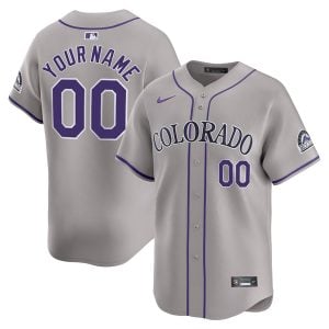 Custom Colorado Rockies Grey Away Limited Jersey - All Stitched