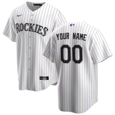 Custom Colorado Rockies White Home Jersey - All Stitched