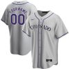 Custom Colorado Rockies Grey Away Jersey - All Stitched
