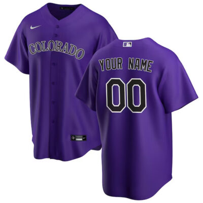 Custom Colorado Rockies Purple Alternate Jersey - All Stitched