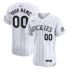 Custom Colorado Rockies White Home Elite Jersey - All Stitched