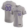 Custom Colorado Rockies Grey Away Elite Jersey - All Stitched