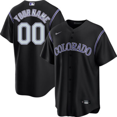 Custom Colorado Rockies Black Alternate Jersey - All Stitched