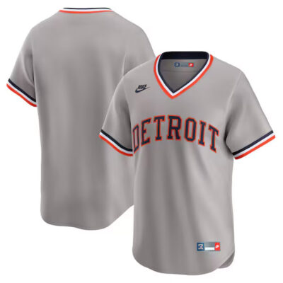 Detroit Tigers Blank Grey Cooperstown Throwback Jersey - All Stitched