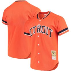 Detroit Tigers Blank Orange Cooperstown Throwback Jersey - All Stitched