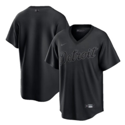 Detroit Tigers Blank Triple Black Alternate Jersey - All Stitched