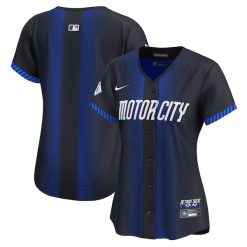 Alternative view of Detroit Tigers Blank Navy City Connect Jersey - All Stitched