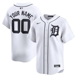 Custom Detroit Tigers White Home Limited Jersey - All Stitched