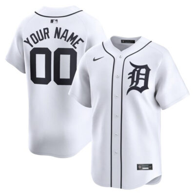 Custom Detroit Tigers White Home Limited Jersey - All Stitched
