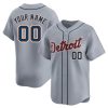 Custom Detroit Tigers Grey Away Limited Jersey - All Stitched