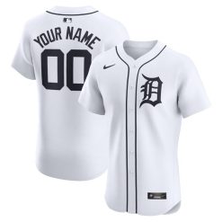 Custom Detroit Tigers White Home Elite Jersey - All Stitched