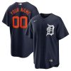 Custom Detroit Tigers Navy Alternate Jersey - All Stitched