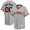 Custom Detroit Tigers Grey Cooperstown Throwback Jersey - All Stitched