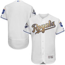 Kansas City Royals Blank 2015 World Series Gold Program Jersey - All Stitched