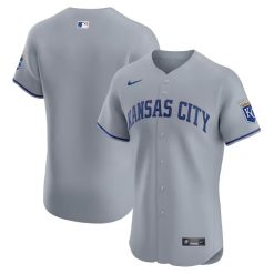 Kansas City Royals Blank Grey Away Elite Jersey - All Stitched