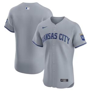 Kansas City Royals Blank Grey Away Elite Jersey - All Stitched
