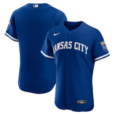 Kansas City Royals Blank Royal Blue Alternate Elite Jersey - All Stitched