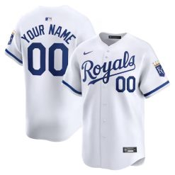 Custom Kansas City Royals White Home Limited Jersey - All Stitched