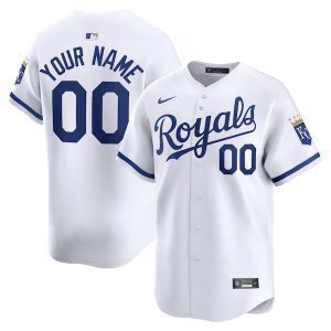 Custom Kansas City Royals White Home Limited Jersey - All Stitched