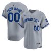 Custom Kansas City Royals Grey Away Limited Jersey - All Stitched