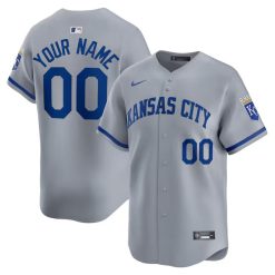 Custom Kansas City Royals Grey Away Limited Jersey - All Stitched