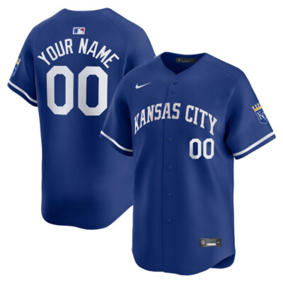 Custom Kansas City Royals Royal Blue Alternate Limited Jersey - All Stitched
