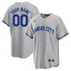 Custom Kansas City Royals Grey Away Jersey - All Stitched