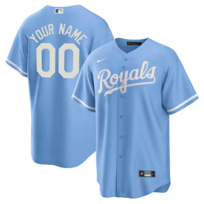 Custom Kansas City Royals Light Blue Alternate Jersey - All Stitched
