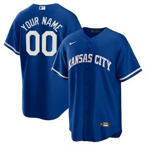Custom Kansas City Royals Royal Blue Alternate Jersey - All Stitched