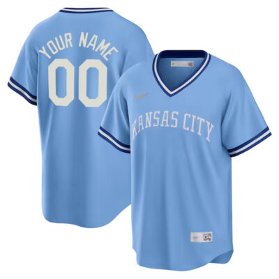 Custom Kansas City Royals Light Blue Cooperstown Throwback Jersey - All Stitched