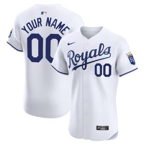 Custom Kansas City Royals White Home Elite Jersey - All Stitched