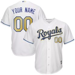 Custom Kansas City Royals 2015 World Series Gold Program Jersey - All Stitched