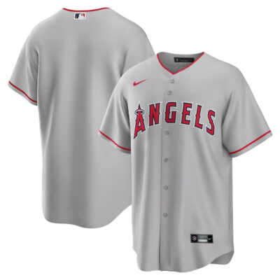 Los Angeles Angels Blank Grey Away Jersey - All Stitched
