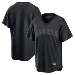 Los Angeles Angels Blank Triple Black Alternate Jersey - All Stitched