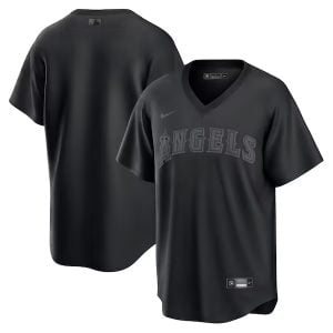 Los Angeles Angels Blank Triple Black Alternate Jersey - All Stitched