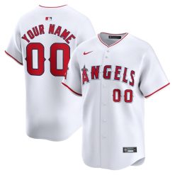Custom Los Angeles Angels White Home Limited Jersey - All Stitched