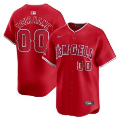 Custom Los Angeles Angels Red Alternate Limited Jersey - All Stitched