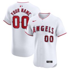 Custom Los Angeles Angels White Home Elite Jersey - All Stitched